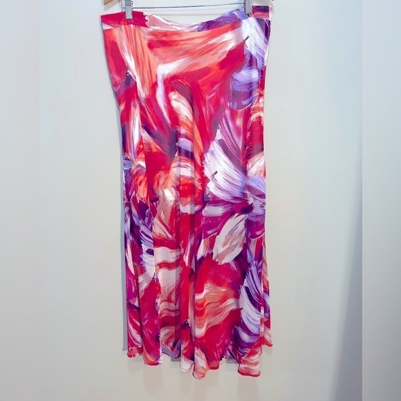 Boho Flirty Floral Maxi Skirt fever Bright multicolored Semi-sheer Women’s L - Picture 10 of 10